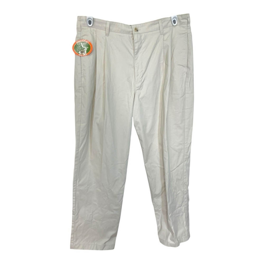 NEW‎ Ivy Crew 37x31 Beige Pleated Pants Easy Care Wrinkle Resistant Workwear